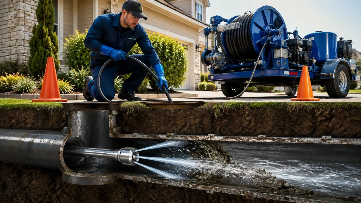 Main Sewer Line Hydro Jet Cleaning in Parker Dam