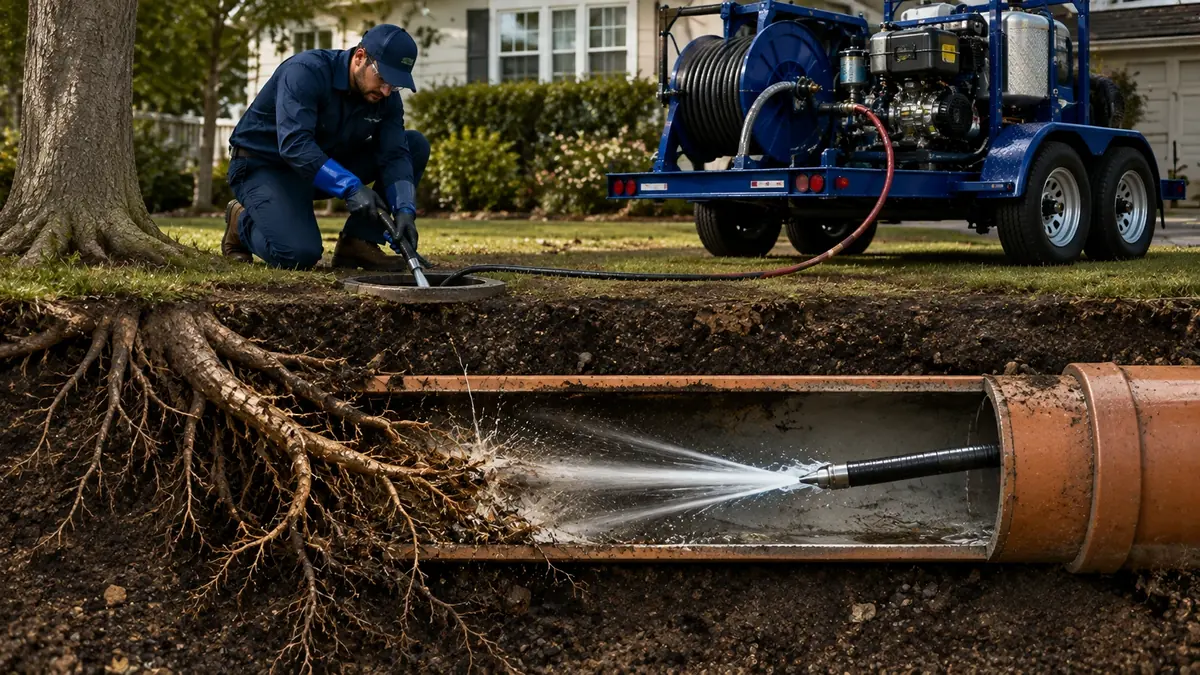 Tree Root Removal with Hydro Jetting in Parker Dam